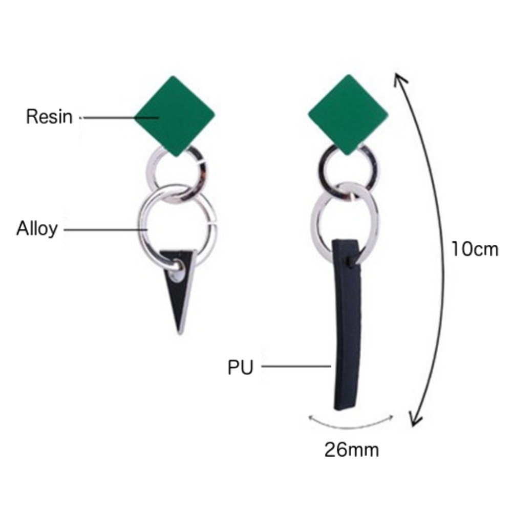 Original Design Geometric Asymmetric Earrings - Picture 4 of 6